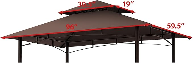 Coastshade Replacement Gill Gazebo BBQ Canopy Top for Model #L-GG001PST-F,8x5 Gazebo Grill Canopy BBQ Gazebos Top Only(Brown)