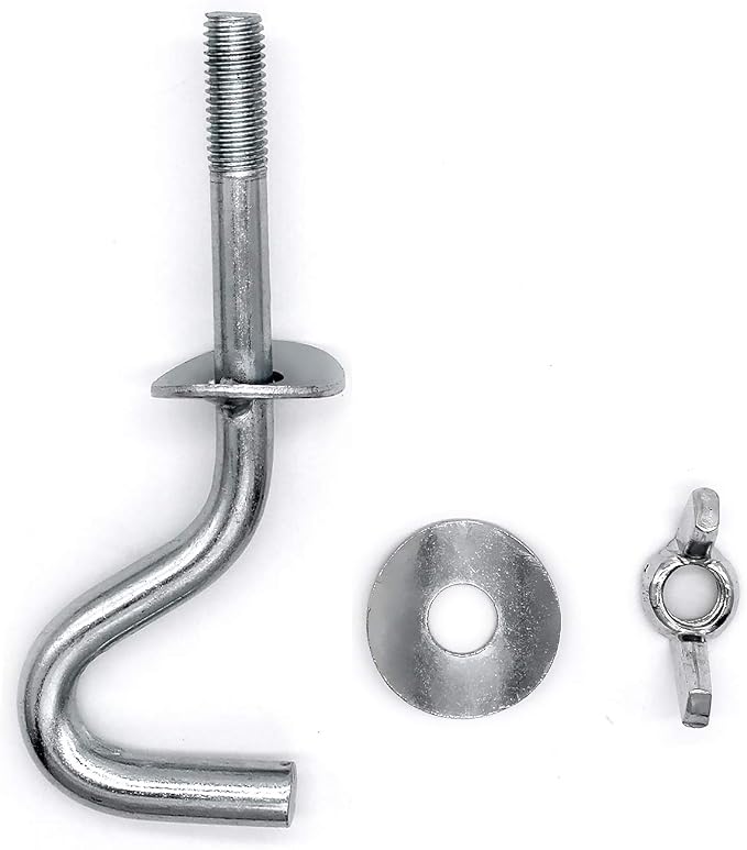 Zinc Heavy-Duty Replacement Hooks Holding Hammock Fit 3/8 Inch Dia. 1-1/4 to 2 Inch Long Hole on Hammock Stand - 2 Packs