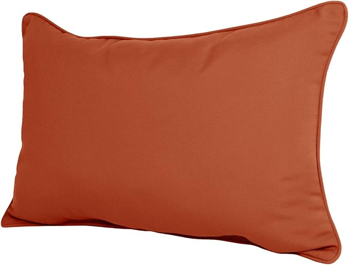 Comfort Classics 22W x 14D x 4H Sunbrella Outdoor Lumbar Pillow Inc. Made in USA (Brick)