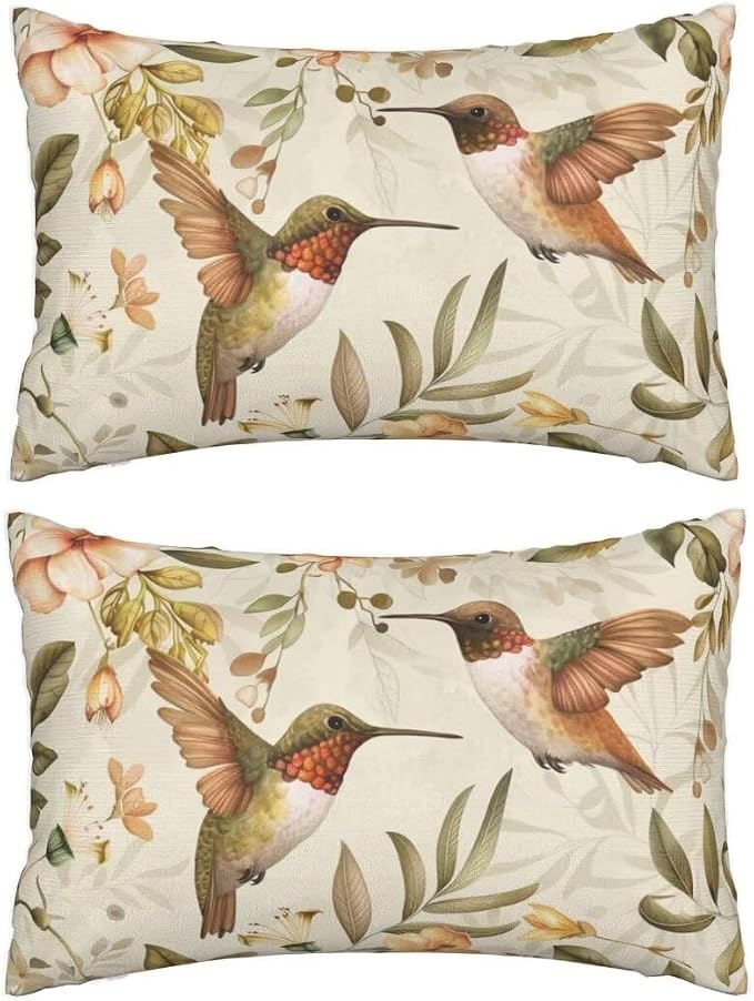 Throw Pillow Covers 16x24 Inch Pillow Covers Set of 2 Couch Pillows for Living Room, Bird Throw Pillows, Soft Accent Pillows Rectangular Decorative Pillows for Bed Sofa Farmhouse Decor, Summer J448