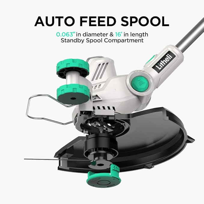 LiTHELi Cordless String Trimmer 13", 40V Battery Powered Grass Trimmer and Wheeled Edger, 2.0Ah Battery & Charger, Easy Handle, Auto Line Feed for Lawn Trimming, Lawn Care, Driveway & Pathway Edging
