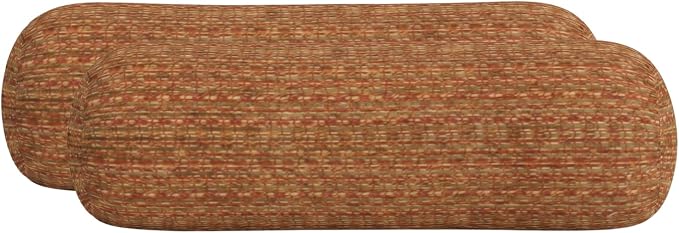 RSH DECOR: Sunbrella Neck Roll Pillows Set of 2 | 20” x 6” | Outdoor Bolster for Patio, Deck, Porch, or Poolside Furniture | Water & Fade-Resistant | Made in USA (Simone Sinnabar)