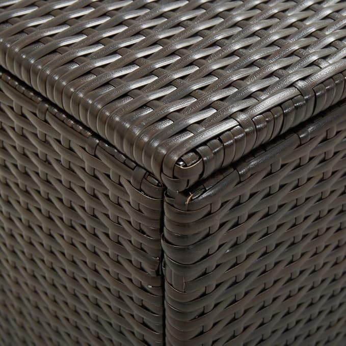 Garden Storage Box Indoor/Outdoor Storage Container and Gardening Tools - Store Items on Patio, Garage, Yard.Poly Rattan 39.3"x19.6"x19.6" Brown