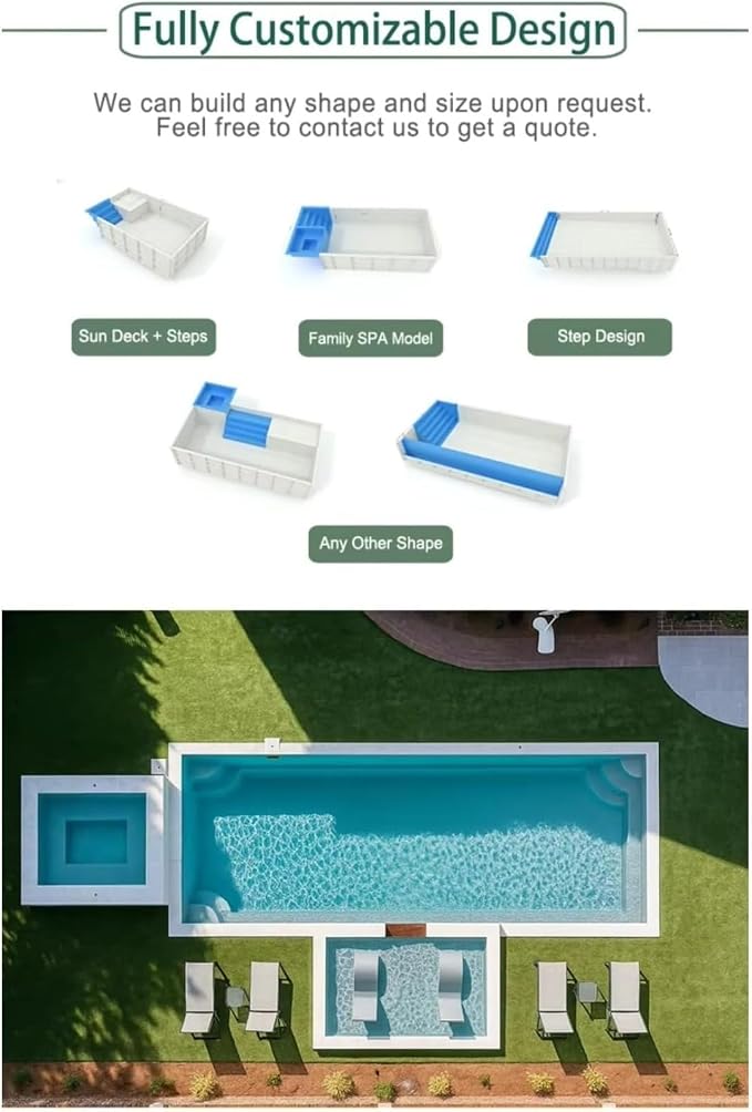 Prefabricated Swimming Pool 20FT 40FT Modular Container Pool, Easy Install with Fast Connection System for Backyard Resort or Temporary Event Use