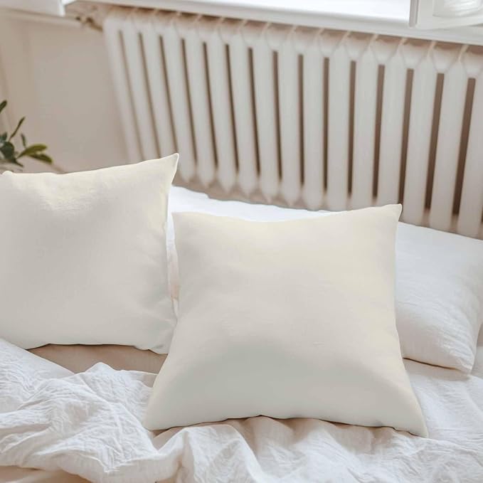 Throw Pillow Covers 26x26 Inch Set of 2, Cream Solid Color Waterproof Outdoor Pillow Covers, Aesthetics Contemporary Luxury Decorative Cushion Pillowcases for Couch, Sofa, Bed, Garden, Patio