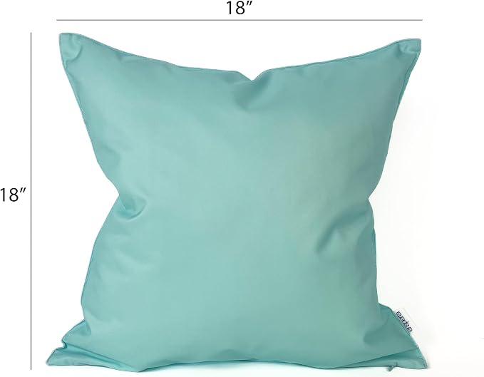 Pack of 2 Outdoor 20''x20'' Waterproof Baby Blue Throw Pillow Covers Decorative Square Patio Pillows for Patio Furniture (Waterspout)