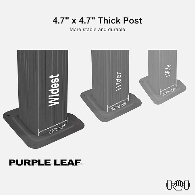 PURPLE LEAF 10' X 12' Permanent Hardtop Gazebo Aluminum Gazebo with Galvanized Steel Double Roof for Patio Lawn and Garden, Curtains and Netting Included, Grey