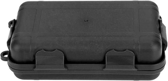 Cyrank Waterproof Storage Box,Shockproof Storage Container Outdoor Storage Box for Camping, Boating, Outdoor Survival 3 Colors 2 Sizes(Small-Black)