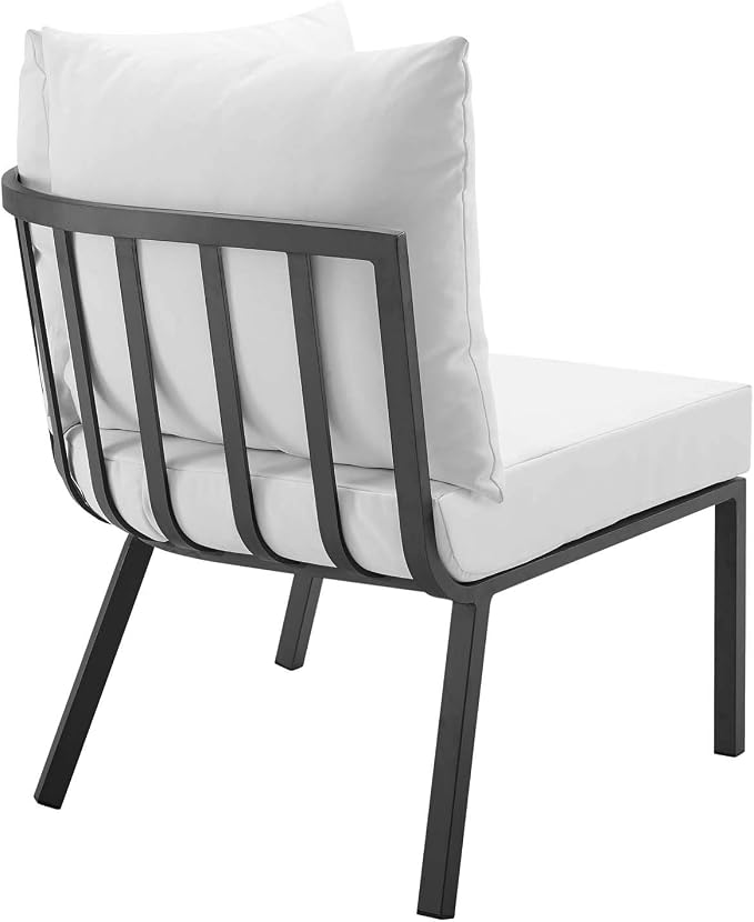 Casafoyer Riverside 7 Piece Outdoor Patio Aluminum Set, 85.5 x 114 x 28, Gray White