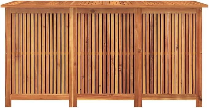 Outdoor Storage Box Large Deck Bin 59.1 Inch Garden Furniture Cushion Chest Solid Acacia Wood Container for Patio Yard Backyard