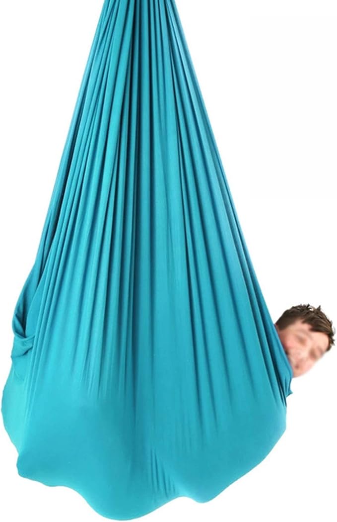 Adjustable Sensory Swing Children's Elastic Swing Set Aerial Flying Yoga Cuddle Hammock for Kids Or Adults Autism ADHD (Color : A, Size : 150 x 280 cm (L x W).)