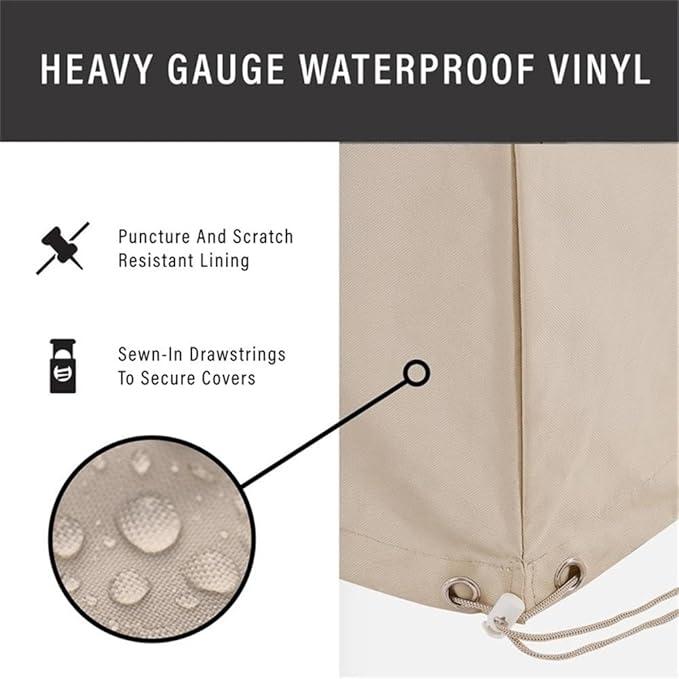 Crosley Furniture Patio Furniture Covers, Waterproof 5-Piece Cover Set for Outdoor Sofa, Chairs, and Tables, Tan