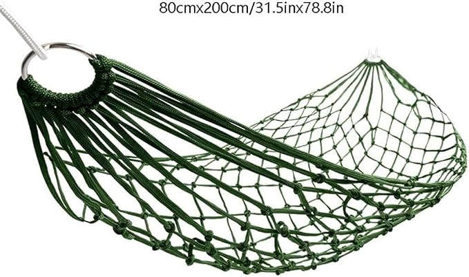 Portable Hammock Swing Bed with Tree Straps - Lightweight Meshy Rope Hammock for Camping and Backyard Relaxation