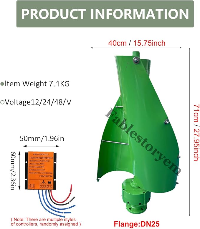 12000W Vertical Wind Power Turbine Generator Kit,12V/24V/48V Portable Maglev Wind Turbine Generator with Charge Controller for Boats Cabins Mobile Homes,B-12V