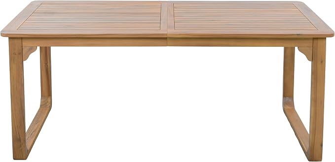 Christopher Knight Home Trazy Acacia Wood Outdoor Dining Set for 4, Patio Dining Table Set for 4, Outdoor Dining Table and Sled Base, Dining Chairs with Cushion + Rope Backrest, Teak + Brown + Beige