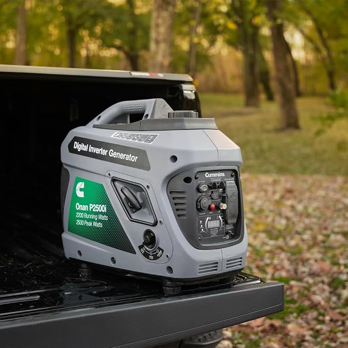 Cummins Onan P2500i Portable Digital Inverter Generator, 2200 Running Watts with 2500 Peak Watts, Perfect for Home, Camping, and RV use