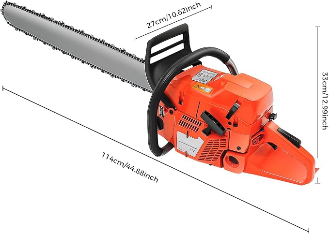 28Inch Gas Chainsaw 71cc 2-Cycle Gasoline Powered Chain Saws, Professional Wood & Tree Cutting Tool with Anti-Vibration Handle, 3.9KW Chainsaws for Forest Wood Garden and Farm Cutting Use