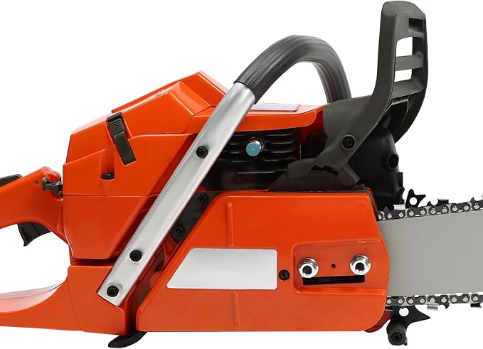 24 Inch Gas Chainsaw, 65CC 2-Stroke Gas Powered Handheld Garden Saw, Portable Cordless Petrol Chainsaws with Goggles & Gloves, Hand Pull Start for Cutting Wood Outdoor Home Farm Garden Use