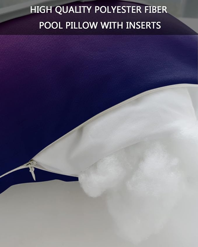 Outdoor Pillows Covers with Inserts Wine Red Purple Gradient Waterproof Recliner Pillow with Adjustable Strap Throw Pillows for Patio Furniture Pool Lounge Chair, 11x16 inch, 1PCS
