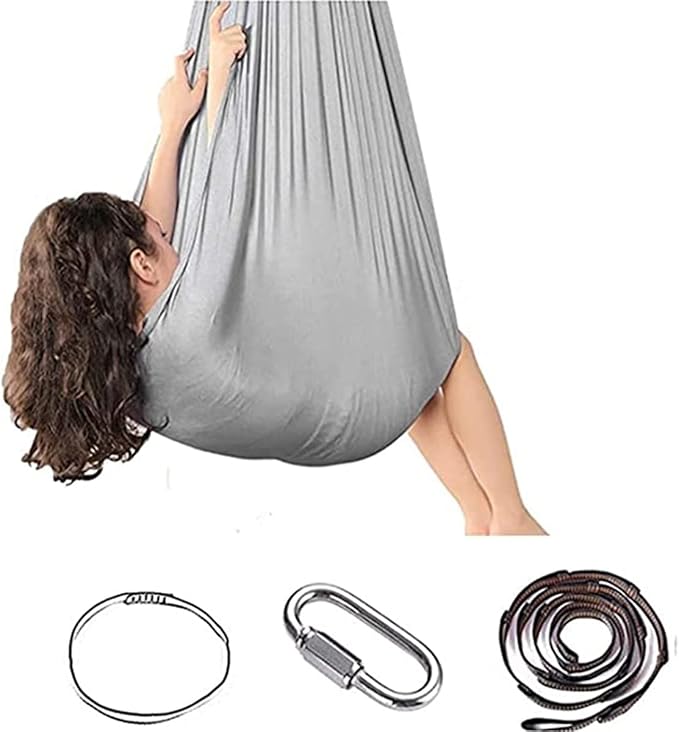 Kids Therapy Swing Adjustable Aerial Yoga Cuddle Hammock Indoor Outdoor Snuggle Swing with Special Needs Ideal for Children Calming & Relaxing Sensory Integration