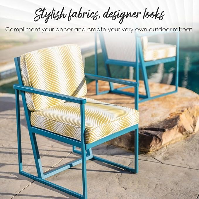 RSH DECOR: Deep Seating Cushion with Pillow Back |26”x30” Seat | Performance Fabric | Water and Fade-Resistant | Outdoor Chair Cushion Set for Patio Furniture | Canvas Charcoal - Made in USA