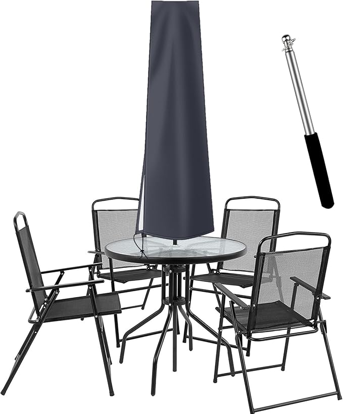 Dafire Patio Umbrella Cover for 7FT to 9FT Parasols - 1.7m Dark Gray 420D Oxford Fabric Waterproof Market Umbrella With Zip - For Outdoor Umbrellas With Rod