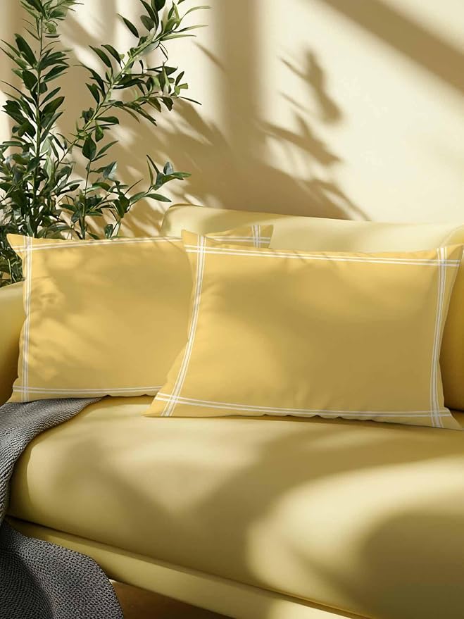 Waterproof Outdoor Pillow 1 Pack Solid Yellow Color Decorative Throw Pillows Cover & Insert 20x12 Inch Lumbar Pillowcase Yellow Vintage Pillows for Couch Sofa Bed Patio Furniture Indoor Outdoor
