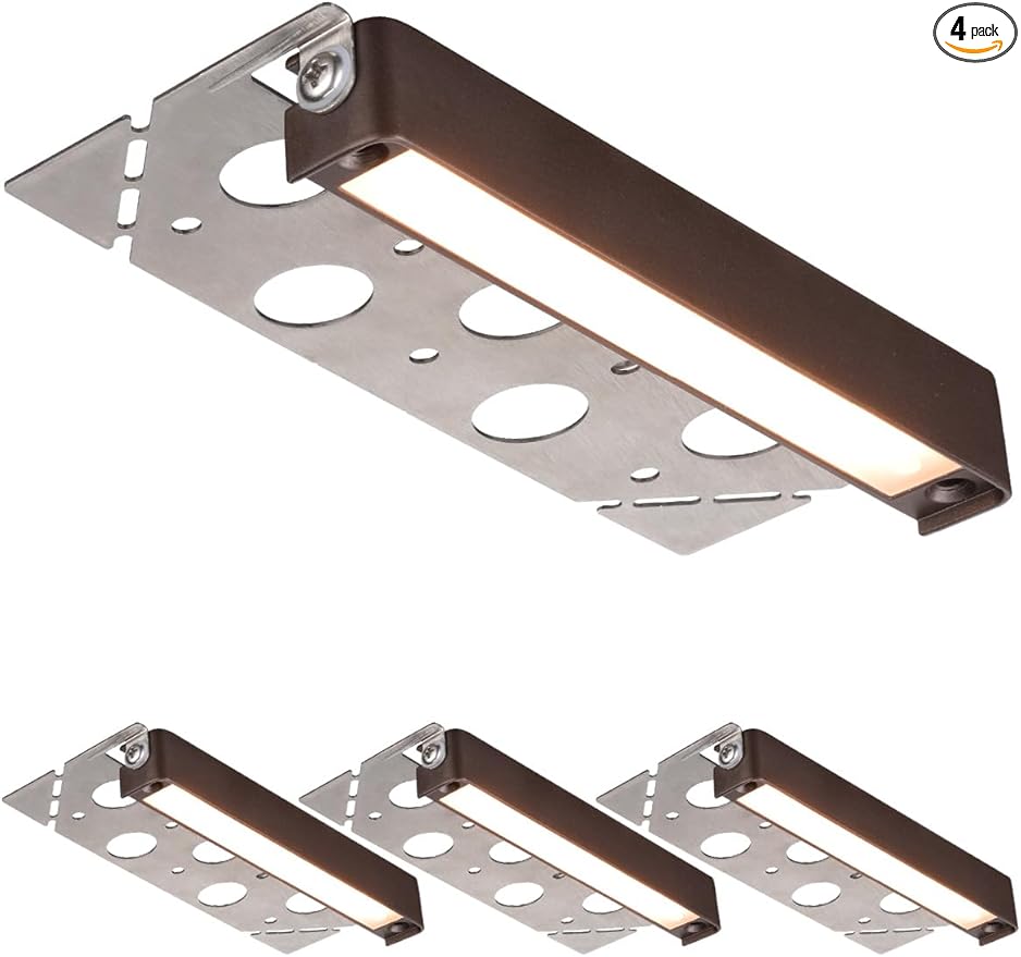 LEONLITE 7 Inch LED Hardscape Lighting, Update Retaining Wall Lights, LED Landscape Lighting, 12-24V AC/DC Paver Light Low Voltage, 3W/4W/5W Dimmable Outdoor Step Lights, 2700K Soft White, ETL, 4 Pack