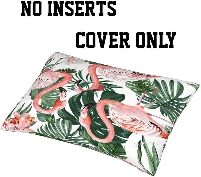 Outdoor Pillows Waterproof Set of 2 Outdoor Pillow Covers 16x24 Inch, Flamingo Throw Pillows Plant Pillow Covers, Garden Decorative Pillows Outdoor Pillows for Patio Furniture Car Home Decor -hs120