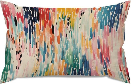 Make It Rain Fiesta Lumbar Throw Pillow Cover Rainbow Colorful Throw Pillow Cover Abstract Outdoor Garden Decoration for for Sofa Bedroom Car Couch 16x26in