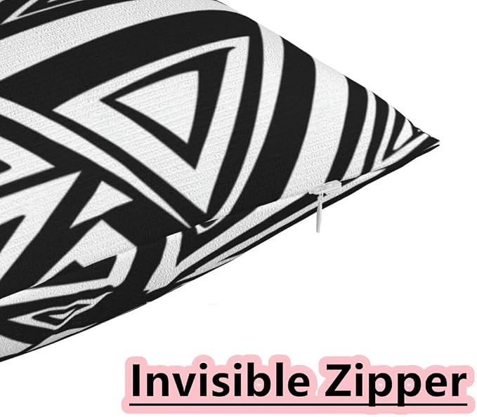Outdoor Pillows Waterproof Set of 2 Outdoor Pillow Covers 16x24 Inch, Black Throw Pillows Geometric Pillow Covers, Garden Decorative Pillows Outdoor Pillows for Patio Furniture Car Home Decor -hs24