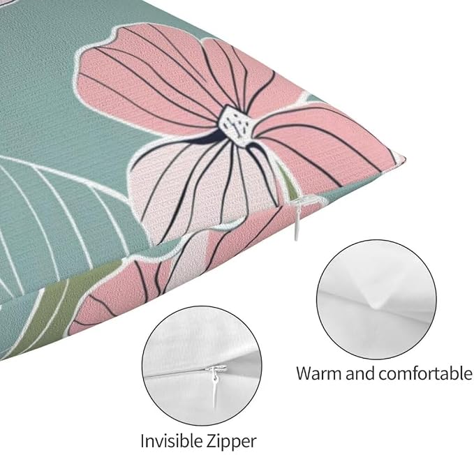 Throw Pillow Covers 24 x 35 Inch Pillow Covers Set of 2 Couch Pillows for Living Room, Blue Throw Pillows, Soft Accent Pillows Rectangular Decorative Pillows for Bed Sofa Farmhouse Decor, Pink J119