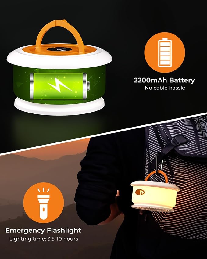 Camping String Lights, Retractable 32.8FT Rechargeable Fairy Light | Quick Storage RGB Flash Lamp Outdoor Waterproof, Portable Hanging Lantern for Outside Tent Patio Awning Garden RV Essentials