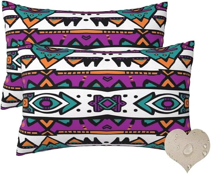 Outdoor Pillows Waterproof Set of 2 Outdoor Pillow Covers 16x24 Inch, Ethnic Throw Pillows Abstract Pillow Covers, Garden Decorative Pillows Outdoor Pillows for Patio Furniture Car Home Decor -hs402