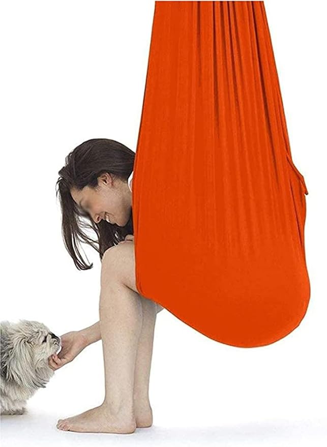 Indoor Swing, Therapy Swing Snuggle Cuddle Hammock With Special Needs For Kids And Adults Sensory Disorders, ADHD, Autism, Anxiety, Sensory Integration ( Color : Orange , Size : 150*280CM/59*110in )