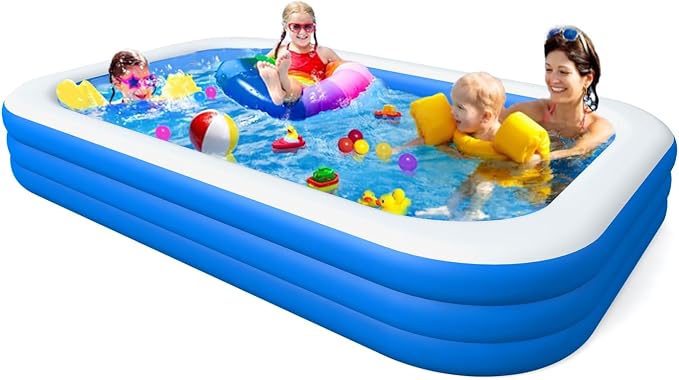 Inflatable Swimming Pool, Blow up Pool, Above Ground Swimming Pools for Family,Pool for Adults 120x72x22 inch Full-Sized Inflatable Pools for Outdoors, Backyard