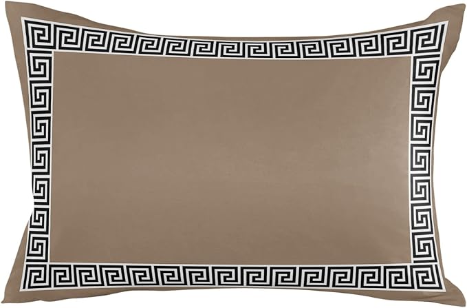 Prime Leader Outdoor Waterproof Pillow Covers Set of 2, Chinese Style Pattern Brown Background Patio Throw Pillow Covers, Decorative Cushion Case for Couch Sofa Furniture Garden, 20x12 Inch