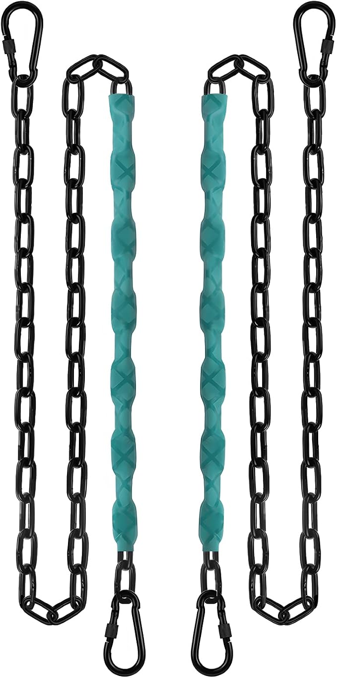 JACNITAD 64inch Hanging Swing Chair Chain (2)+ 4 Free Quick Links, 1000LB Load Bearing,Indoor and Outdoor Playground Swings, Hammocks, Sandbags Swing Chains