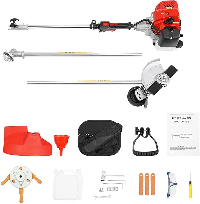 43cc Gas String Trimmer Kit - 2-Stroke Engine Lawn Weed Wacker Kit with Cordless Design,Grass Trimmer Tools for Agriculture, Forestry, and Landscaping
