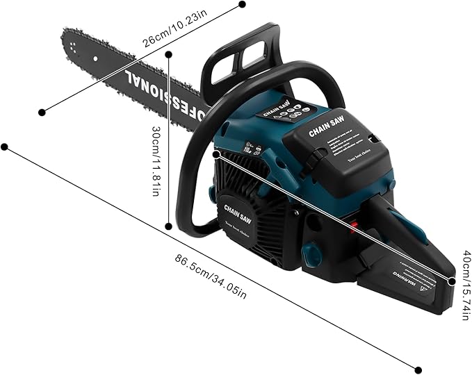 Gas Powered Chainsaw, 2-Cycle Petrol Handheld Cordless Chain Saw Portable Garden Trimming Tools for Outdoor Courtyard Household Forest Tree Wood Cutting (20" 58CC 2.3KW)