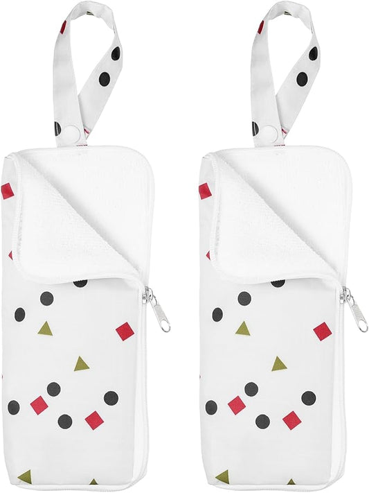 HARFINGTON 2pcs Wet Umbrellas Bag 3.9" x 9.8" Superfine Fiber Strong Water Absorption Umbrella Case Cover Portable Waterproof Case for Storage Travel Home Outdoor, White