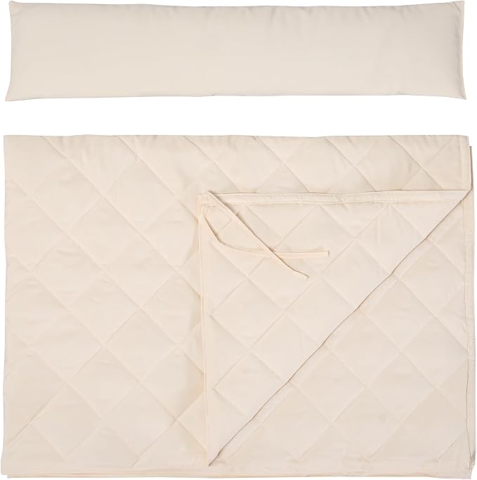 ANOW Double Hammock Pad and Hammock Pillow Set, Portable Polyester Hammock Pad, Cream