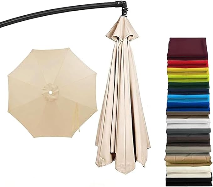 11ft Umbrella Replacement Canopy, Patio 8 Ribs Sun Umberlla Cover UV 50+ Protection Waterproof Cantilever for Garden, Backyard, Pool