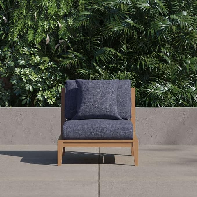 Outer Outdoor Throw Pillow with OuterWeave Performance Fabric, Decorative Outdoor Pillow for Patio & Outdoor Furniture, Includes Machine Washable Pillow Cover and Insert - Deep Sea Navy, 18"x18"