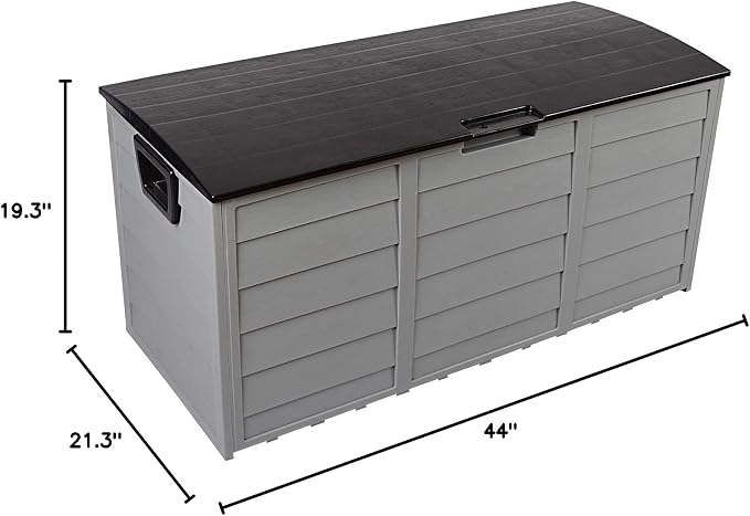 HomVent 75 Gallon Resin Deck Storage Box, Waterproof Outdoor Garden Deck Bin Patio Storage Deck Box with 2 Wheels, Outdoor Storage Container Furniture for Patio, Pool, Garden, Garage (Black)