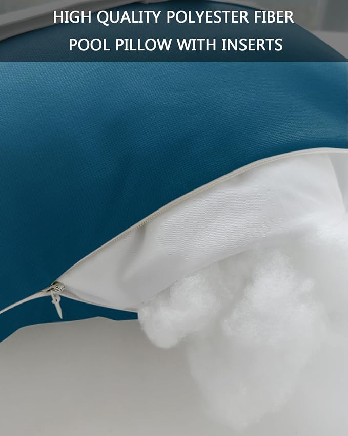 Outdoor Pillows Covers with Inserts Pink Navy Blue Gradient Waterproof Recliner Pillow with Adjustable Strap Throw Pillows for Patio Furniture Pool Lounge Chair, 12x20 inch, 2PCS