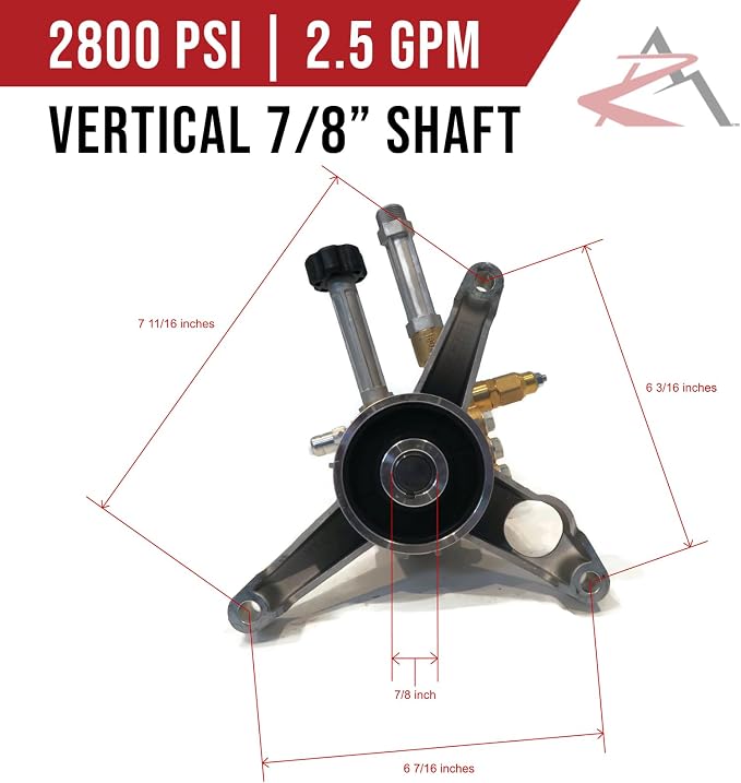 The ROP Shop OEM AR 7/8" Shaft 2800 PSI Vertical Pressure Washer Pump for Craftsman CMXGWAS020737