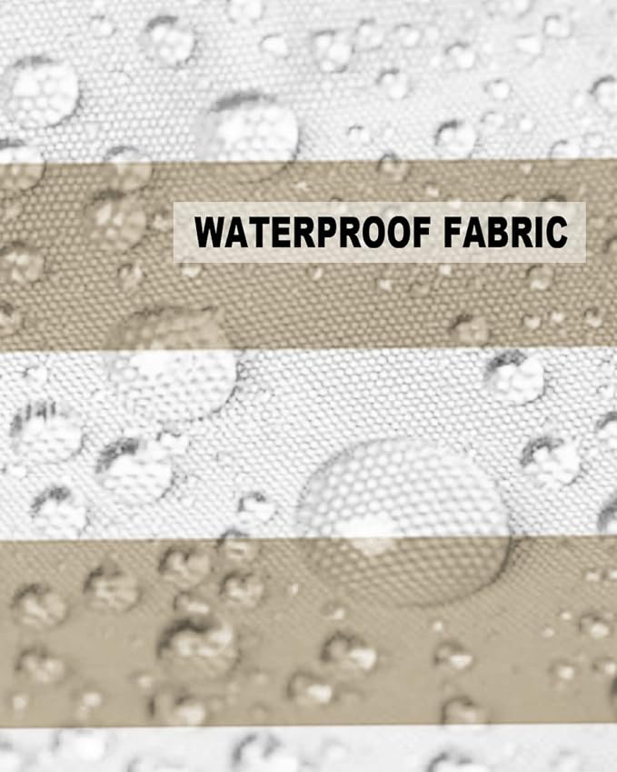 Outdoor Pillows 20x12 Waterproof Outdoor Pillow Covers Khaki White Stripes Polyester Throw Pillow Covers Garden Cushion Decorative Case for Patio Couch Decoration Set of 2 Geometric