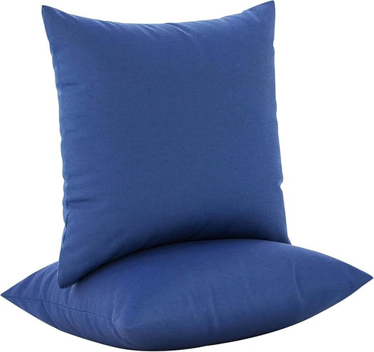 JMGBird Navy Outdoor Pillows Inserts Included Patio Pillows for counh | 18x18 Blue Outdoor Pillows Waterproof Pillow covers Set of 2, Navy Blue Throw Pillows for Patio Furniture
