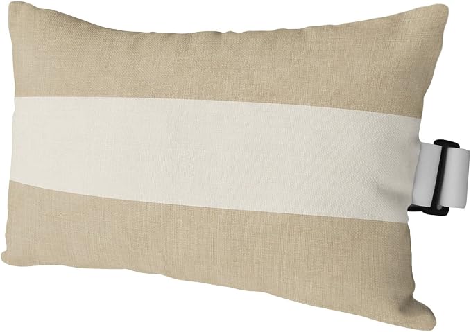 Outdoor Pillows Covers with Inserts Country Retro Vintage Linen Texture Waterproof Recliner Pillow with Adjustable Strap Throw Pillows for Patio Furniture Pool Lounge Chair, 11x16 inch, 1PCS